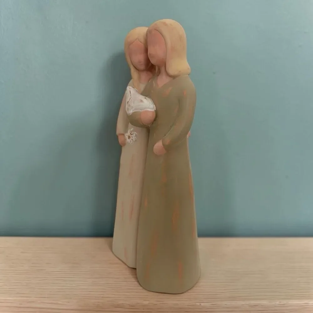 Mind's Eye Gentle Souls Friendship Figurine Women Holding Dog 2001 Resin Decor